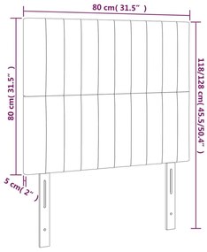 Κεφαλάρι Κρεβατιού LED Ανοιχτό Γκρι 80x5x118/128 εκ. Βελούδινο - Γκρι