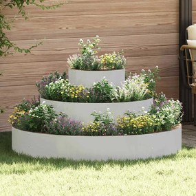 vidaXL Γλάστρα Κήπου Ασημί 120 x 120 x 20 εκ. Ανοξείδωτο ατσάλι