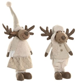 Χριστουγεννιάτικο Στολίδι Home ESPRIT Λευκό Μπεζ 25 x 18 x 44 cm (x2)