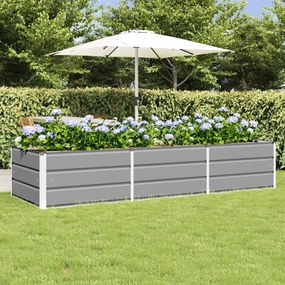 vidaXL Γλάστρα Ανοιχτό γκρι 240 x 80 x 45 cm Ατσάλι