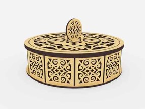 intra Κουτί  Natural Plywood – Στρογγυλό, Σκαλιστό &amp; Εκλεπτυσμένο  10x65x39 cm Box13-01600
