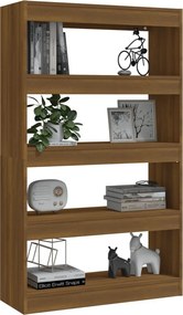 vidaXL Βιβλιοθήκη/Διαχωρ. Χώρου Καφέ Δρυς 80x30x135 εκ. Επεξεργ. Ξύλο