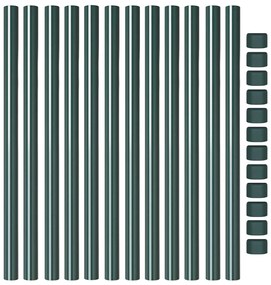 vidaXL Στύλος Περιφράξεων 12 pcs Πράσινο 50 cm