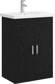 vidaXL Σετ Επίπλων Μπάνιου Μαύρη Δρυς 61 x 40 x 84,5 εκ