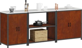 vidaXL Σετ Αποθήκευσης Κουζίνας HATTEM 3 pcs Σκ rusty Ατσάλι
