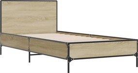 vidaXL Πλαίσιο Κρεβατιού Sonoma Δρυς 75 x 190 εκ. Επεξ. Ξύλο &amp; Μέταλλο