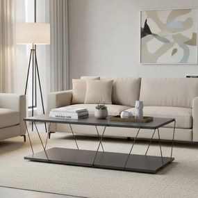 Tραπέζι σαλονιού Tars γκρι-μαύρο 120x48x30εκ 120x48x30 εκ.