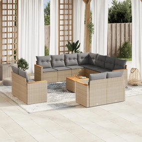 vidaXL Patio Sofa Set 12-θέσια Beige and Grey