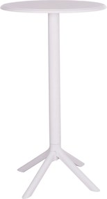 ΤΡΑΠΕΖΙ ΜΠΑΡ ΣΤΡΟΓΓΥΛΟ TERRIN HM6126.11 ΠΟΛΥΠΡΟΠΥΛΕΝΙΟ ΛΕΥΚΟ Φ60x106Υεκ.