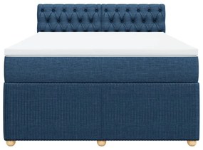 ΚΡΕΒΑΤΙ BOXSPRING ΜΕ ΣΤΡΩΜΑ ΜΠΛΕ 160X200 ΕΚ. ΥΦΑΣΜΑΤΙΝΟ 3289820