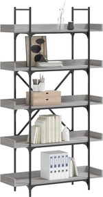 vidaXL Βιβλιοθήκη 5 Επιπέδων Γκρι Sonoma 100x33x180,5εκ. Επεξεργ. Ξύλο