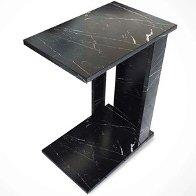 Τραπεζάκι Βοηθητικό Pasific 801CMY2876 30x43x61cm Marble Effect Black