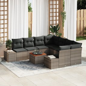 vidaXL Σετ Σαλονιού Κήπου 9 pcs Γκρι 55 x 55 x 37 εκ