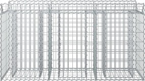 vidaXL Ανασηκωμένο κρεβάτι gabion Ασημί