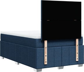 vidaXL Κρεβάτι Boxspring με Στρώμα Μπλε 120x200 εκ. Υφασμάτινο