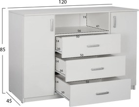 ΜΠΟΥΦΕΣ ADLER HM2430.03 ΜΕΛΑΜΙΝΗ ΛΕΥΚΗ 120X45X85Yεκ