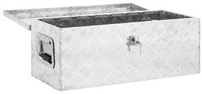 vidaXL Κουτί Αποθήκευσης Ασημί 70 x 31 x 27 εκ. από Αλουμίνιο
