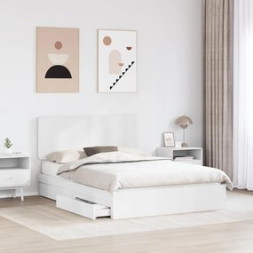 vidaXL Κρεβάτι Αποθήκης Λευκό 140 x 190 cm Επεξεργασμένο ξύλο