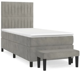 ΚΡΕΒΑΤΙ BOXSPRING ΜΕ ΣΤΡΩΜΑ ΑΝΟΙΧΤΟ ΓΚΡΙ 80X200 ΕΚ. ΒΕΛΟΥΔΙΝΟ 3137929