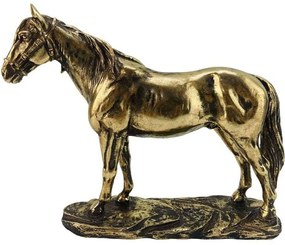 Διακοσμητικό Άλογο 269-122-156 25x7x21cm Gold Πολυρεσίνη