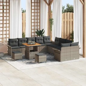 vidaXL Σετ Καναπέ Κήπου 13 pcs Γκρι συνθετικό ρατάν