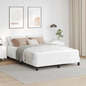 vidaXL Κρεβάτι Άλλο Καθαρό Λευκό 140 x 190 cm Τεχνητό δέρμα