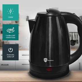HomeVero Stainless Steel water Kettle 1.7L-BLK