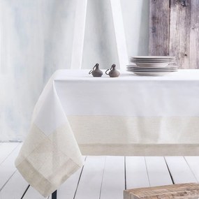 Τραπεζομάντηλο Ellery White-Beige Ρυθμός 140X180 140x180cm Linen-Polyester