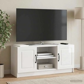 VidaXL Ντουλάπι TV Γυαλιστερό Λευκό 102 x 34,5 x 47 εκ