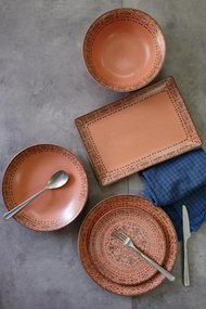Σερβίτσιο Πιάτων Πορσελάνης Vintage Terracotta – Σετ για 12 άτομα - 40τμχ - Oriana Ferelli
