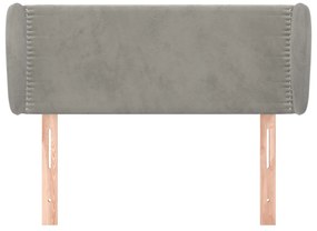 vidaXL Κεφαλάρι με Πτερύγια Ανοιχτό Γκρι 83x23x78/88 εκ. Βελούδινο