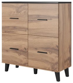 Chest of drawers LOTTA 110 (4D) woatan oak/black DIOMMI CAMA-LOTTA-KOMODA-110-4D-DWO/CZ