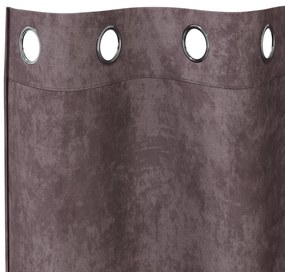 vidaXL Καφέ Κουρτίνες Βελούδο 2 τεμ με Τρύπες 245x140 εκ.