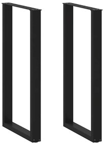 vidaXL Πόδια Τραπεζιού Μπαρ σε Σχήμα U 2 τεμ. Μαύρο 60x (110-111) εκ. Ατσάλι