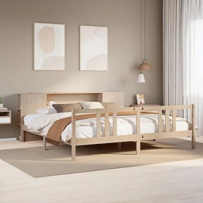vidaXL Κρεβάτι Βιβλιοθήκη Χωρίς Στρώμα 180x200 εκ Μασίφ Ξύλο Πεύκου