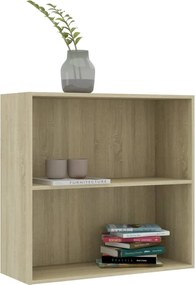 vidaXL Βιβλιοθήκη με 2 Ράφια Sonoma Δρυς 80x30x76,5 εκ. Επεξ. Ξύλο
