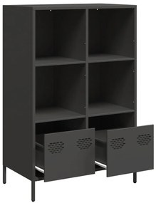 Ντουλάπι Μαύρο 68x39x103,5 εκ. από Χάλυβα - Μαύρο