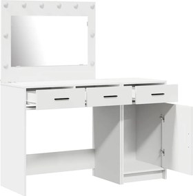 vidaXL Τραπέζι περιποίησης με συρτάρι 2 pcs Λευκό Επεξεργασμένο ξύλο