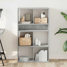 Βιβλιοθήκη Γκρι του Σκυροδέματος 66x31x112 εκ. από Μοριοσανίδα - Γκρι