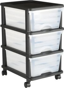 VEVOR Plastic Storage Drawers Cart 3 Drawers Rolling Storage Organizer w/ Wheels