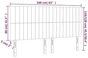 Κεφαλάρια Κρεβατιού 4 τεμ. Taupe 80 x 5 x 78/88 εκ. Υφασμάτινο - Μπεζ-Γκρι