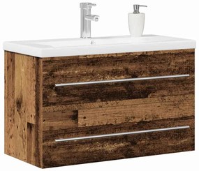 vidaXL Ντουλάπα Νιπτήρα Mπάνιου Παλαιό ξύλο 80 x 38.5 x 48 cm