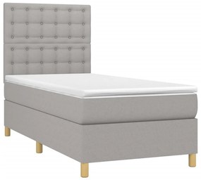 ΚΡΕΒΑΤΙ BOXSPRING ΜΕ ΣΤΡΩΜΑ ΑΝΟΙΧΤΟ ΓΚΡΙ 100X200 ΕΚ. ΥΦΑΣΜΑΤΙΝΟ 3142633