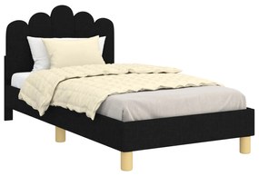 vidaXL Κρεβάτι Παιδικής Κρεβατοκάμαρας με Κεφαλάκι Μαύρο 80 x 160 cm