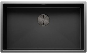 Blanco Claron 700-U Durinox Υποκαθήμενος Ανοξείδωτος Νεροχύτης Μ74xΠ44cm Dark Steel