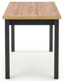 Τραπέζι Houston 939, Μαύρο, Wotan δρυς, 77x68x120cm, 20 kg, Φυσικό ξύλο καπλαμά, Πλαστικοποιημένη μοριοσανίδα | Epipla1.gr