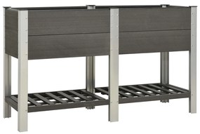 vidaXL Ζαρντινιέρα Υπερυψωμένη με Ράφι Γκρι 150 x 50 x 90 εκ. από WPC