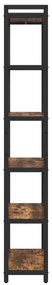 vidaXL Βιβλιοθήκη Καπνιστή δρυς 60 x 30 x 188 εκ MDF και Χάλυβας