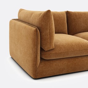 Μοντέρνος αρθρωτός καναπές 3 θέσεων από μελανζέ πολυεστέρα, MALO