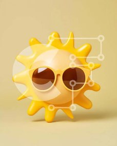 Intra Συλλεκτικό Ξύλινο Παζλ Plywood 4mm - Κίτρινος ήλιος με γυαλιά ηλίου Σε Ξύλινο Κουτί - Διαστάσεις Puzzle: 10x10 cm – 25 κομμάτια